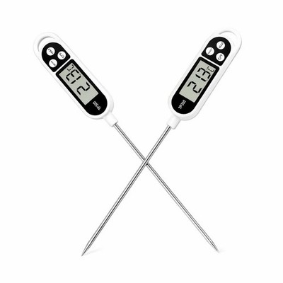 2 PCS Instant Read Digital Food Thermometer   Waterproof with LCD Display, 30...