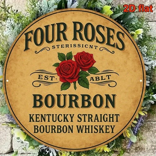 Kentucky Bourbon Whiskey Shaped Vintage Tin Metal Signs Home Décor 8x8