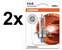 Osram Original 2X H4 12V 60/55W P43T Einzelblister Halogen Scheinwerferlampe
