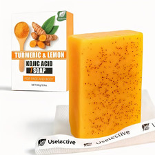 Turmeric  Lemon Glow Soap Bar - Brightening Bar for Dark Spots  Acne Scars, wi