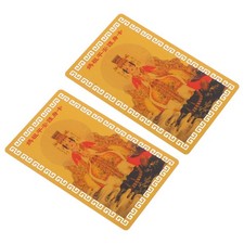 2 Pcs Feng Shui Chinese Amulet Card Traditional Style Peace Card