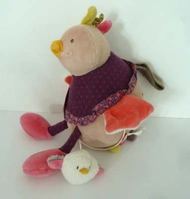 Y7. Doudou musical MOULIN ROTY POULE Les cousins du Moulin oiseau lire svp BE - Photo 1/4