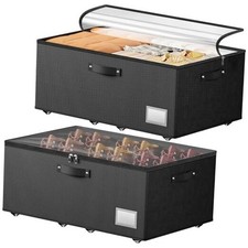 Underbed Storage with Wheels, 2 Pack Under Bed Storage Containers with Clear