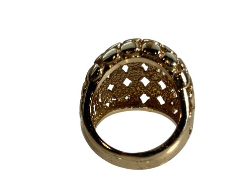 Park Lane Gold Tone Wide Dome Statement Ring Size 8 Openwork Circle Design - Picture 4 of 8