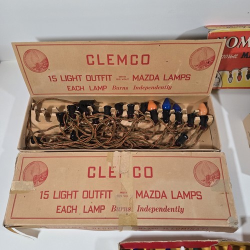 4 Box Lot VTG Christmas Tree String Lights Cloth & Wire Red Bead - DISPLAY ONLY - Picture 5 of 11