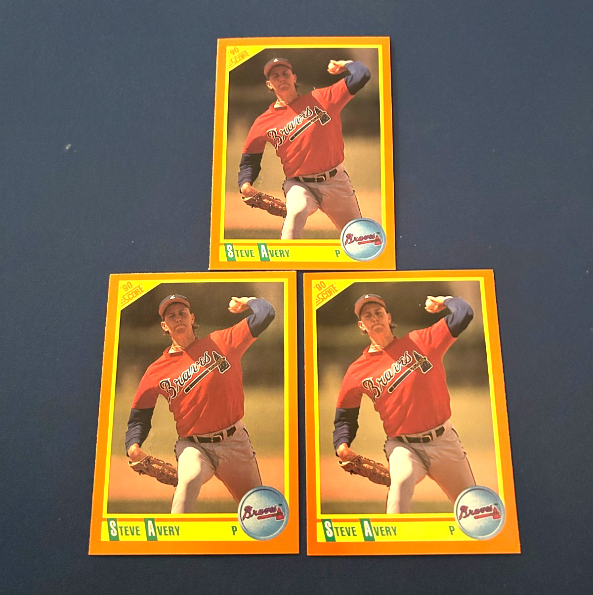 1990 Score Traded Baseball Steve Avery 3 Card Lot #109T Factory Set Break NM