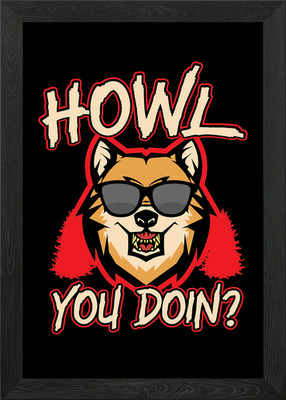 Howl You Doin Wolf Gerahmtes Wandbild Poster Leinwanddruck Bild