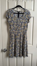 Michael Kors Women's Floral Print Blue And Yellow Dress Size Medium