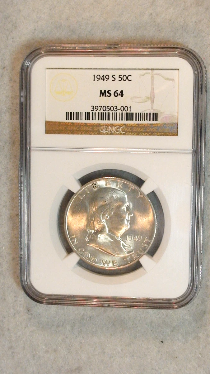 1949 Year Grade MS 64 Franklin Half Dollars (1948-1963) for sale