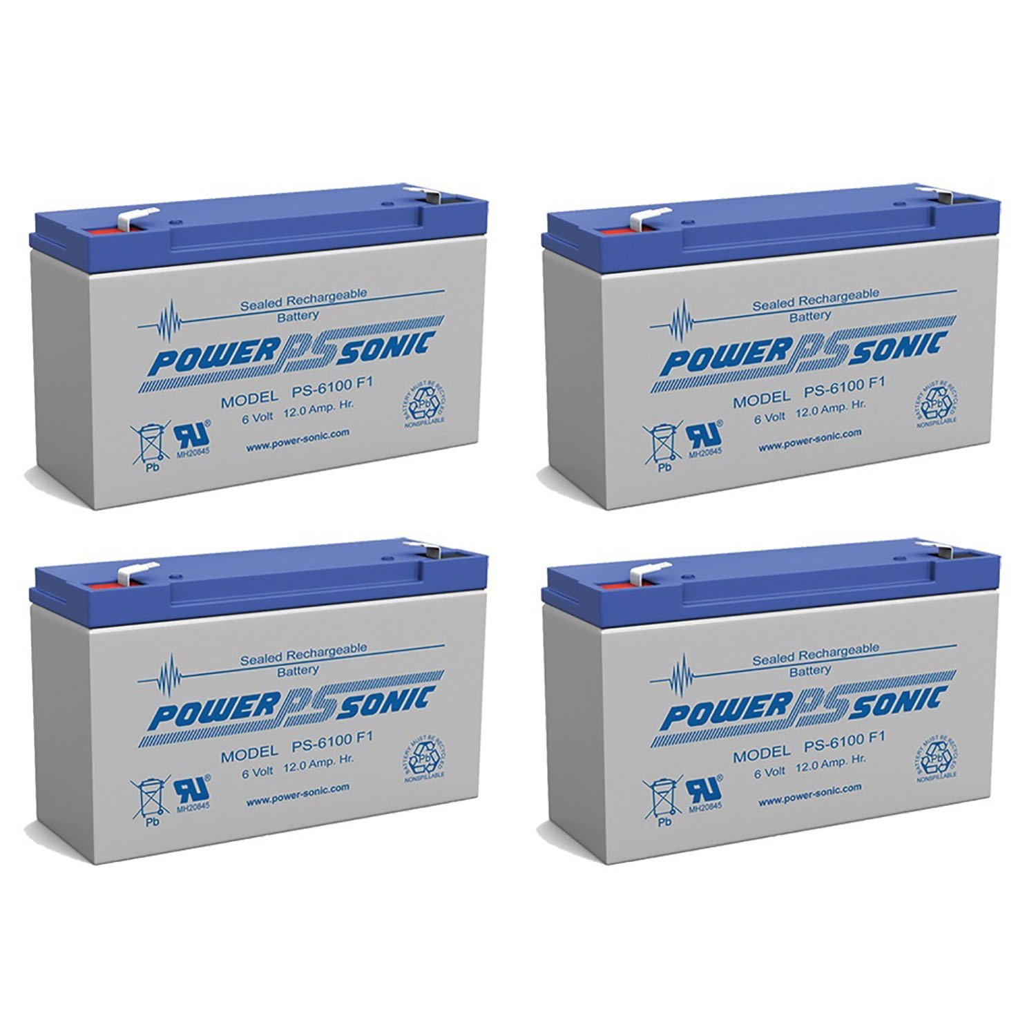 Power-Sonic PS-6100 6V 12AH Battery Replacement for Golf Car