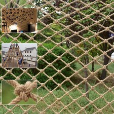 Bunifa Hemp Rope Safety Net for Kids Climbing Tree House Balcony Stairs 3.3x6.6f