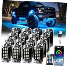 Full Angle LED Rock Lights, 6500K Pure White RGB Rock Light for 16 Pods RGBW