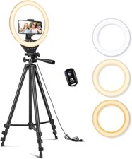 Sensyne 10'' Ring Light with 50'' Extendable Tripod Stand, 10-inch, Nature