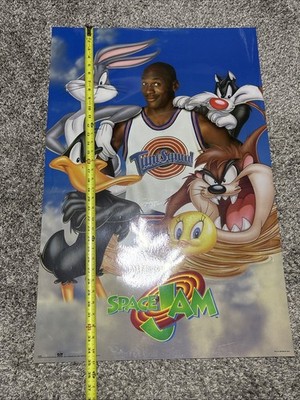 Vintage 1996 Michael Jordan Space Jane Looney Tunes Poster Glossy