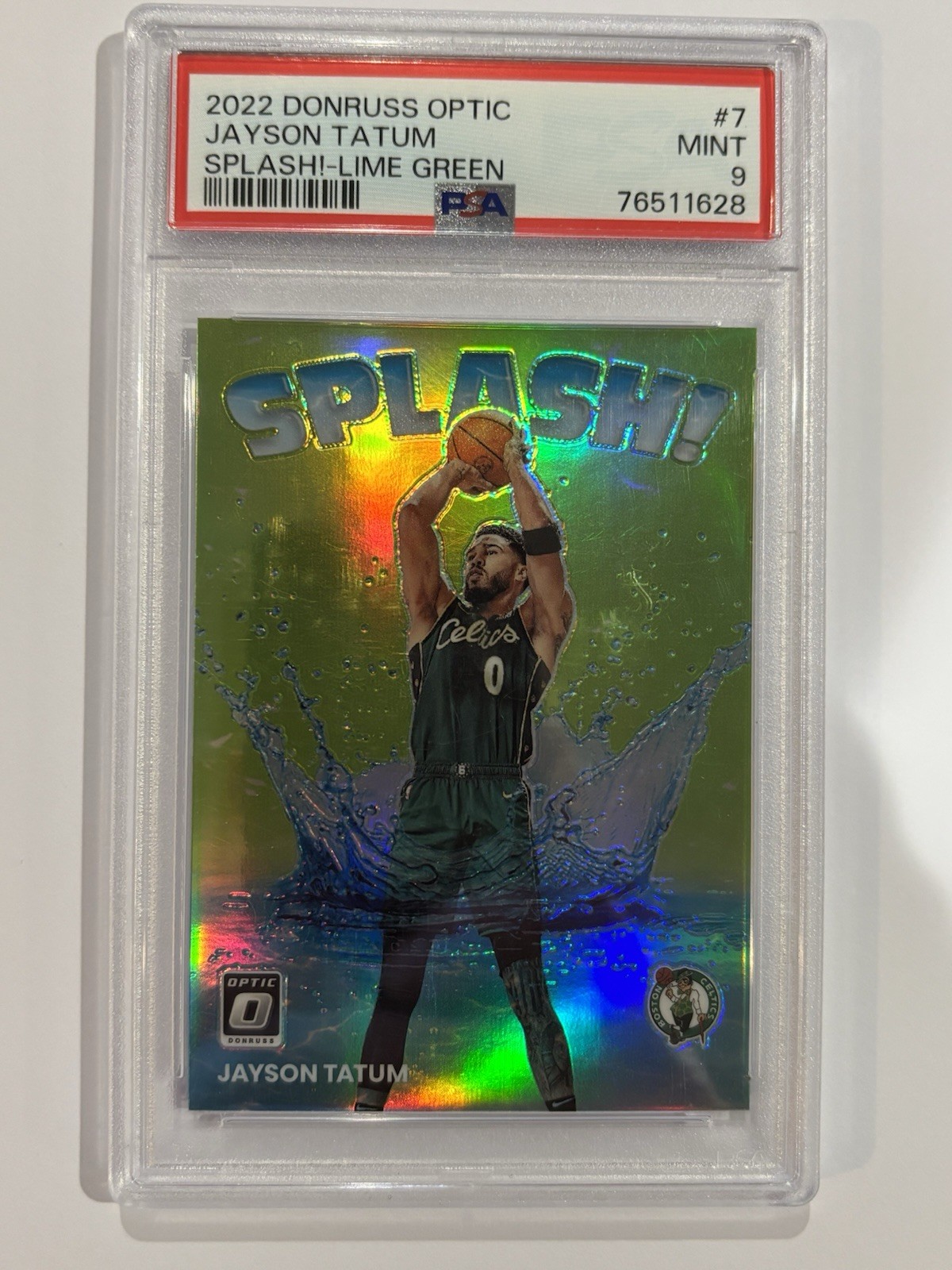 2022 Panini Donruss Optic - Jayson Tatum Splash! Lime Green /149 PSA 9 #7