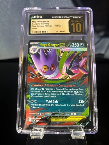 Mega Gengar ex 056/094 - Phantasmal Flames Pokemon Card CGC 10 Pristine Holo