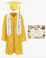 Kindergarten Graduation Cap Gown Stole Package with Certificate