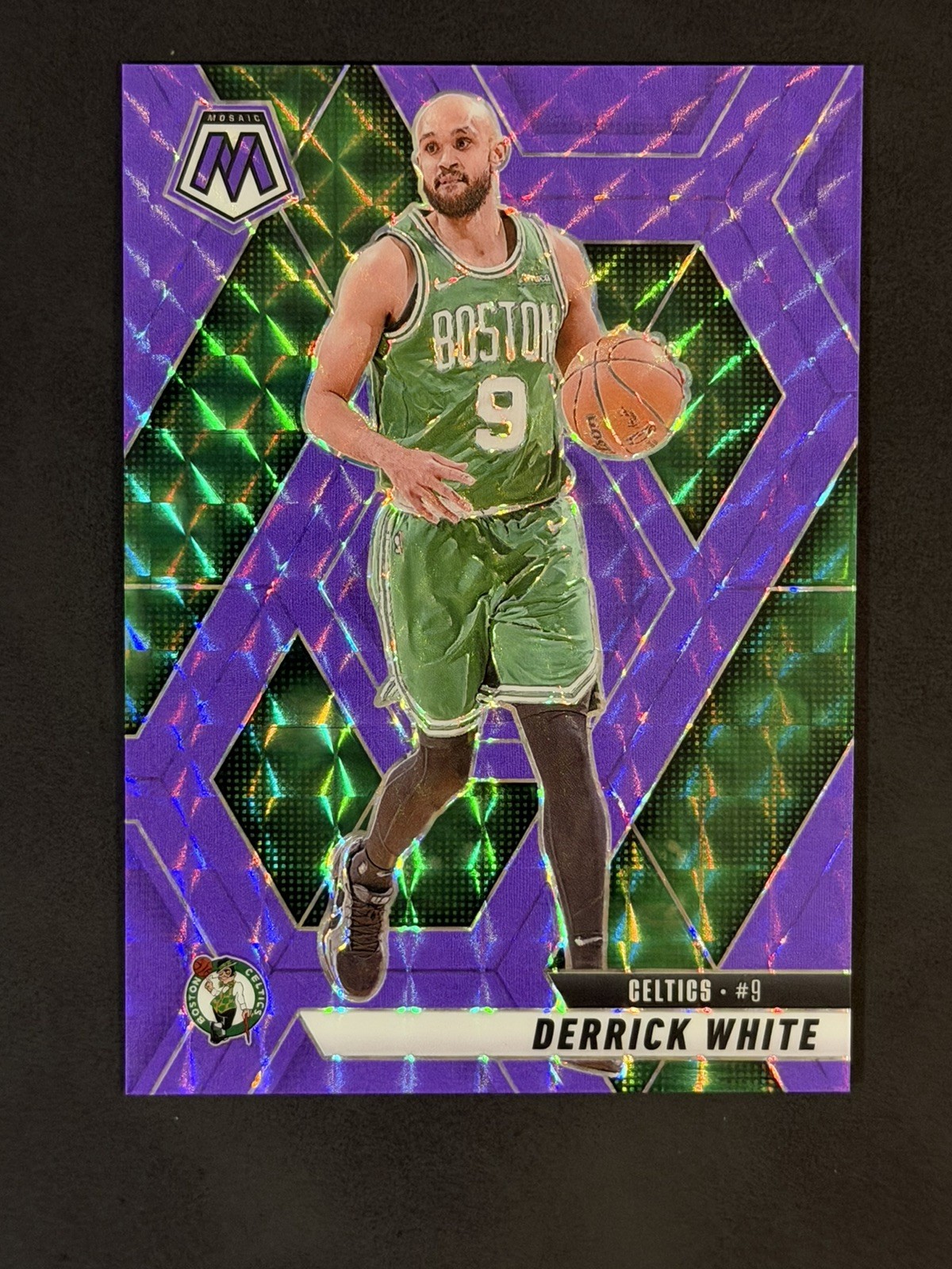 2024-25 Panini Mosaic - Derrick White #66 Fluorescent Purple Mosaic Prizm /249