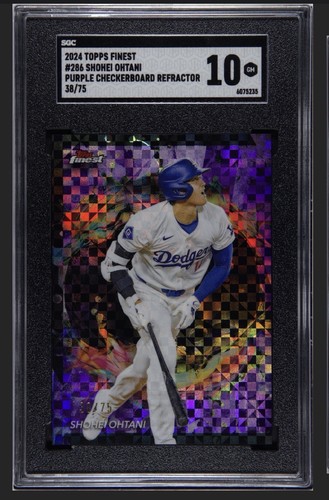 2024 Topps Finest - Rare Shohei Ohtani #286 Purple Checkerboard /75 SGC 10