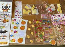 Lot Of Stickers Puffy Fuzzy Halloween Lemonade Mrs Grossmans Butterfly Fruit 