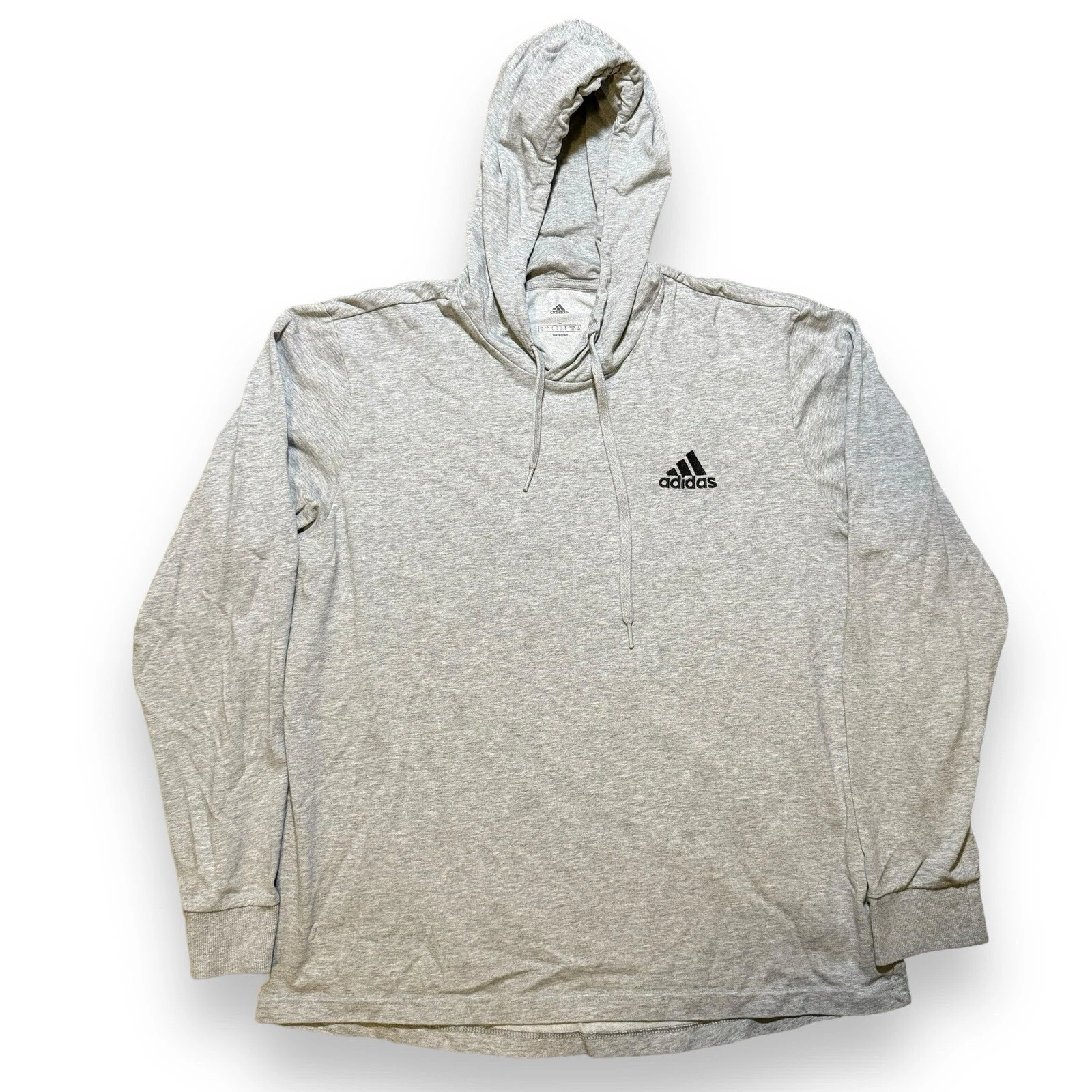 Adidas Sweater Men L Large Light Weight Sweatshirt Hoodie Pullover