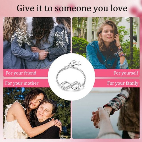 MULA 925 Sterling Silber Unendliche Liebe verstellbarer Ring CZ Frauen Schmuck - Bild 5 von 5