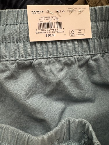 Men’s Pull On Cotton Shorts 28” Stretch Waist 7” Inseam Pockets XS Orig $36 - Picture 4 of 5