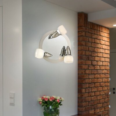 LED Decken Strahler 15 Watt Schlaf Zimmer Leuchte Rondell Glas Spot Big Light