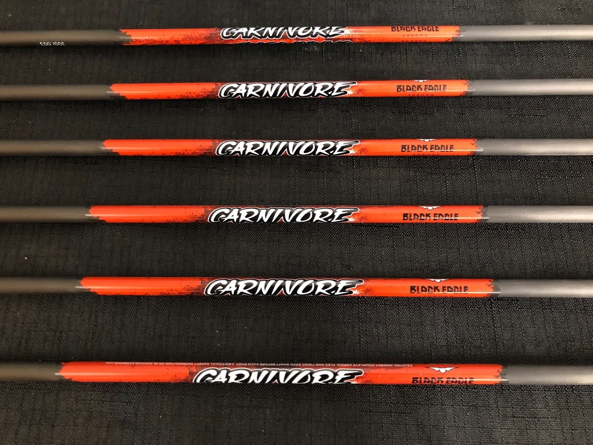 Black Eagle Carnivore 250 .003 Fletched Arrows 1/2 Dozen (6 Arrows