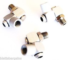 3 INDUSTRIAL ALUMINUM AIR 360 SWIVEL FITTING CONNECTORS HOSE TOOL COUPLER 1/4NPT