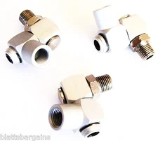 3 INDUSTRIAL ALUMINUM AIR 360 SWIVEL FITTING CONNECTORS HOSE TOOL COUPLER 1/4NPT