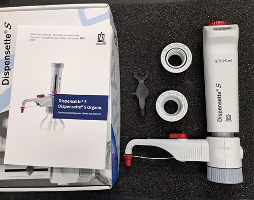 BrandTECH Dispensette S Digital Dispenser, 2.5-25ml, w/Valve, 4600351