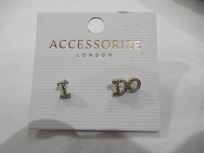 Accessoire ''I DO'' Hochzeit Ohrringe Brandneu mit Etikett Braut Henne Do