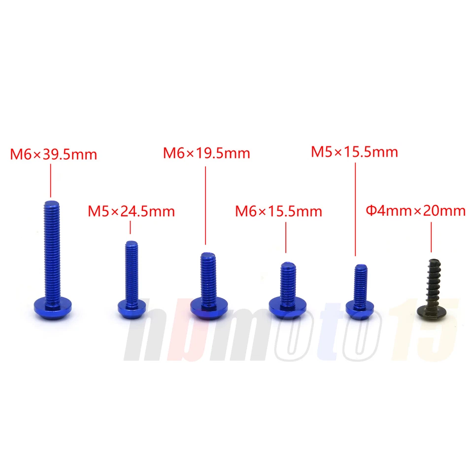 Kit de tornillos de carrocería de carenado azul para Suzuki Honda Yamaha Aprilia Kawasaki GSXR Foto 4 de 4