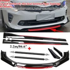 Front Bumper Lip Chin Spoiler Splitter Body Kit Glossy Black For KIA