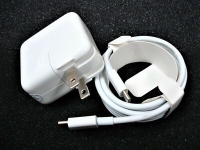 GENUINE OEM Apple 30W A2164 & USB-C Power Adapter MY1W2AM/A & USB C Cable
