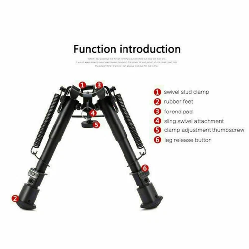 Tactical Rifle Bipod Rail Mount Adapter Kit 6-9 Inch Adjustable for Hunting UK - Picture 7 of 12