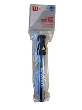 Wilson 6 Inch Dual Action Ball Pump Inflater Basketball, Football, Scoccer Blue