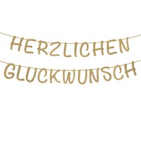 Herzlichen GlüCkwunsch Girlande Banner Gold Hochzeit Geburtstag Deko Dekoration