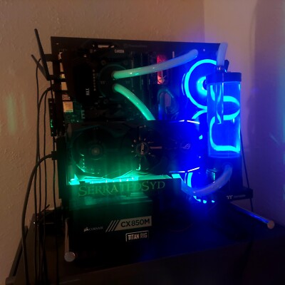 Custom made Gaming PC DeskTop Used, Black open Rig 
