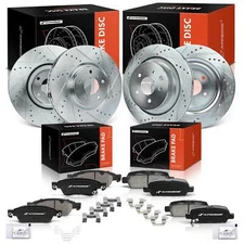 Drilled Rotors&Ceramic Brake Pads Front&Rear for INFINITI G37 08 G35 07-08 300mm