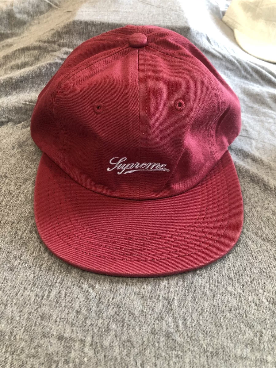 Supreme Script Logo 6-Panel Fitted Cap Red SS16 Brand New Size M