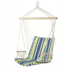 JUNELILY Colored Striped Hammock Leisure Chair for Indoors & Outdoors