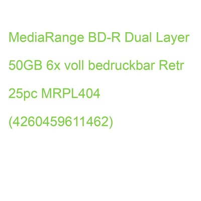 MediaRange BD-R Dual Layer 50GB 6x voll bedruckbar Retr 25pc MRPL404 (4260459611
