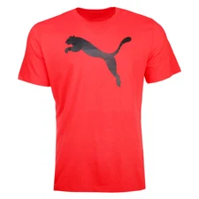 PUMA Essentials  Cat Logo Crew Neck Short Sleeve T-Shirt Mens Red Casual Tops 67