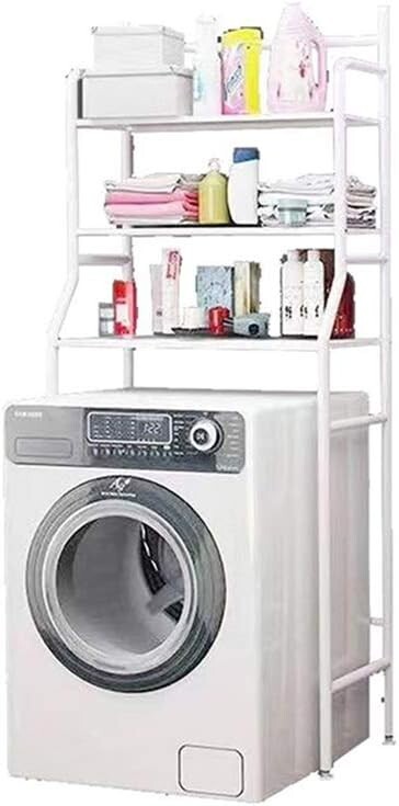 Mobile Sopra Lavatrice Slim: Scaffale Bagno Salvaspazio 3 Livelli Bianco