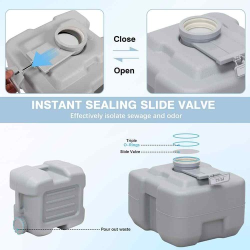 5.3 Gal. Camping Portable Toilet with Carry Bag for Indoor & Outdoor RV Travel - Picture 6 of 7
