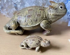 HORNY TOAD Lizard XL & Medium Pot Hangers 9" and 3" - Both New with Tags