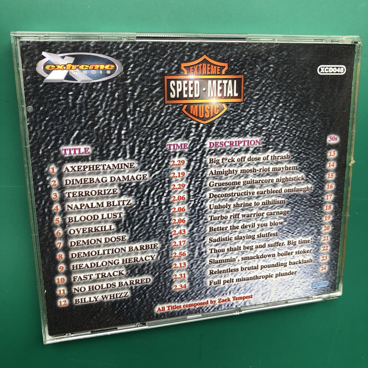 Zack Tempest SPEED METAL Rock Library Soundtrack CD Thrash Extreme