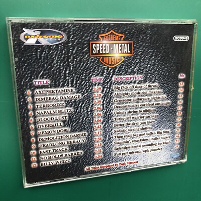 Zack Tempest SPEED METAL Rock Library Soundtrack CD Thrash Extreme